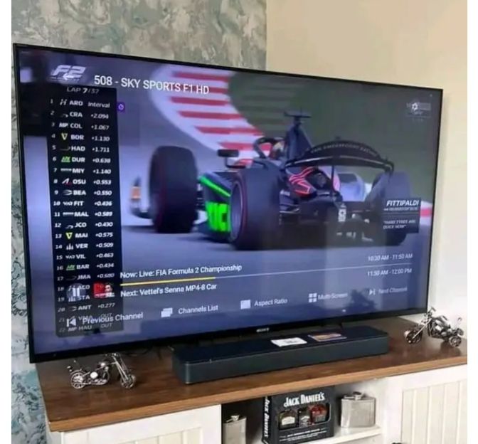 Smart television displaying international IPTV entertainment