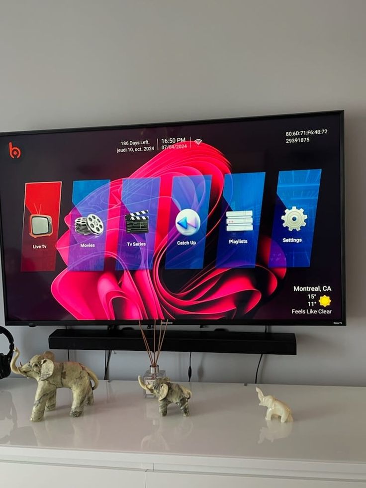 Television screen showing a live IPTV channel